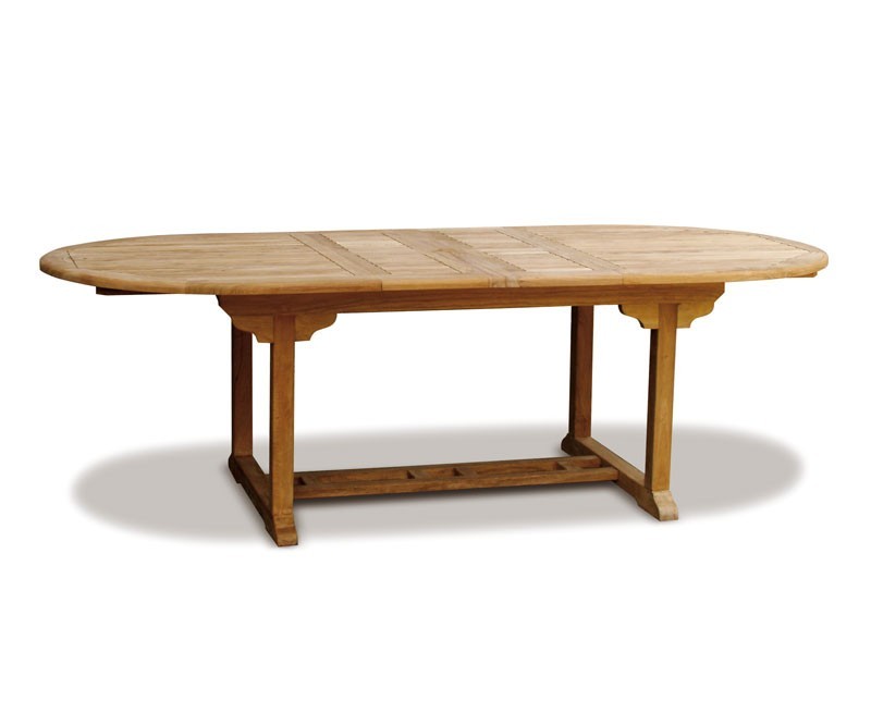 Oxburgh Teak Double-Leaf Extending Outdoor Dining Table – 1.8-2.4m