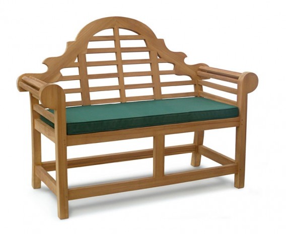 Lutyens-Style Decorative Teak Garden Bench