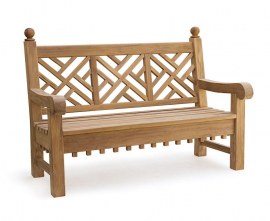 Churchill Teak Chippendale Bench - 1.5m