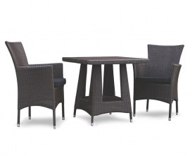 Verona 2 Seater Rattan Dining Set with 80cm Square Table