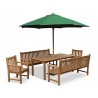Hampton 10 Seater Rectangular Dining Set with York Benches and Chairs