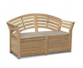 Wellington Teak Storage Bench with arms – 1.65m