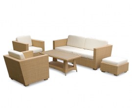 Verona Rattan Garden Sofa Set - Honey Wicker