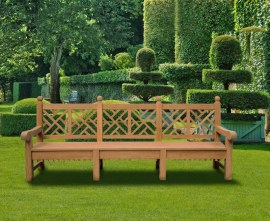 Large Lattice Back Outdoor Bench