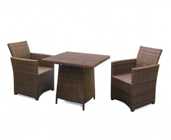 Azure 2 Seater Rattan Garden Dining Set with 80cm Square Table