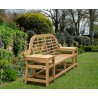 Large Teak Chinoiserie Bench with Armrests