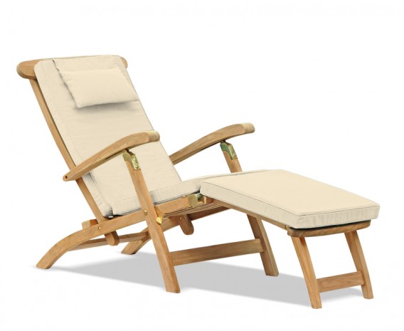 Serenity Teak Steamer Chair with Cushion