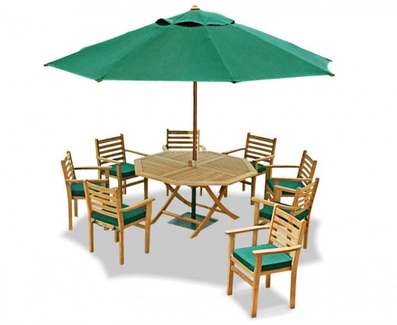 Lymington 8 Seater Octagonal 1.5m Dining Set with Sussex Armchairs