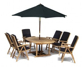 Oxburgh 6 Seater Single Leaf Extending Table with Tewkesbury Recliners