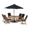 Oxburgh 6 Seater Single Leaf Extending Table with Tewkesbury Recliners