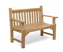 Turners Teak 2 Seater Garden Bench - 1.2m