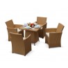 Eclipse Rattan Patio Dining Set with Square 0.8m Table & 4 Armchairs