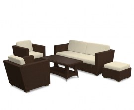 Verona Rattan Lounge Set - Java Brown