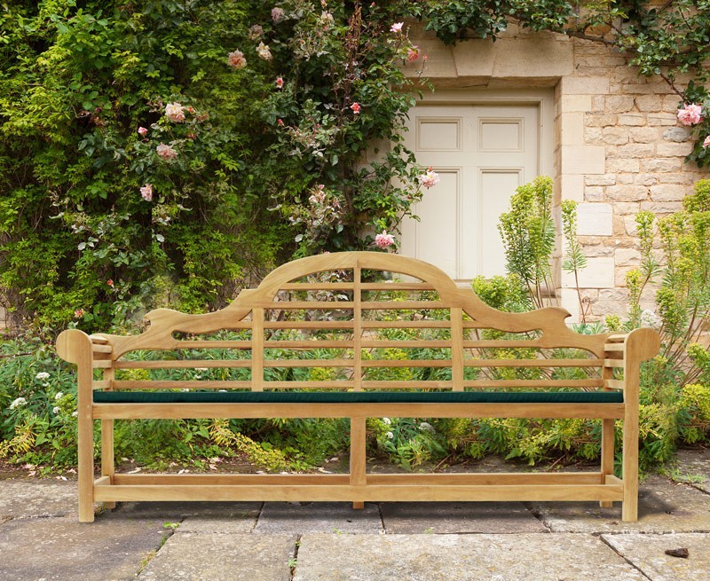 Decorative Wooden Garden Bench Lutyens-Style
