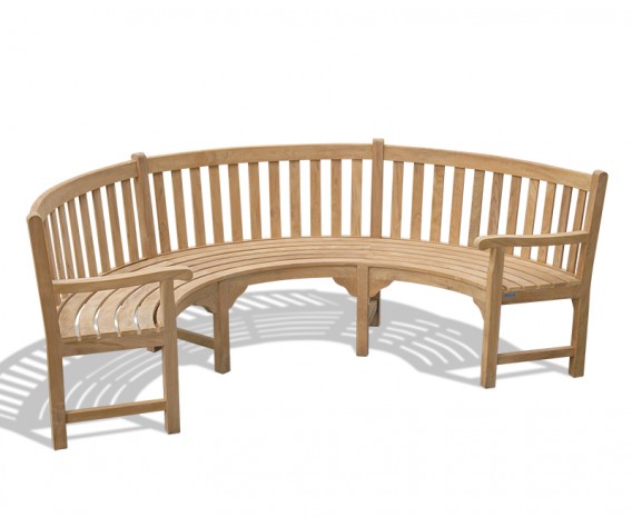 Marlow Semi Circular Garden Bench with Arms