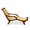 teak and rattan garden lounger