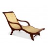 Monte Carlo Chaise Lounge, Reclaimed teak and natural rattan