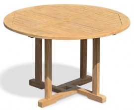 Sissinghurst Round Teak Outdoor Dining Table - 1.2m