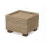 Seagrass Cube Side Table, Glass-topped Side Table
