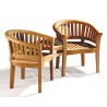 Contemporary Jack and Jill Bench, Teak Companion Seat