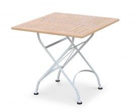 Café Square Folding Bistro Table White – 80cm