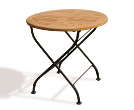 Teak Folding Cafe Table | Wood & Metal