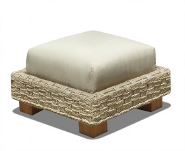 Seagrass Cube Footstool, Water Hyacinth Ottoman