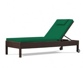 Rio Rattan Reclining Garden Sun Lounger with Wheels