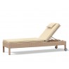 Rio Rattan Reclining Garden Sun Lounger with Wheels