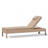 Rio Rattan Reclining Garden Sun Lounger with Wheels