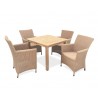 Verona 4 Seater Rattan and Teak Garden Dining Set