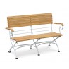 Folding Bistro Bench with arms, Satin White – 1.2m