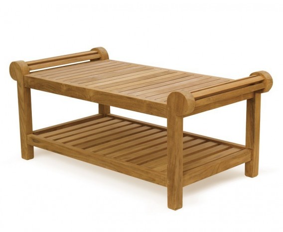 Lutyens-Style 1.95m Bench, Armchairs & Coffee Table Set
