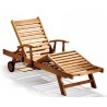 Luxury Teak Reclining Sun Lounger with Arms