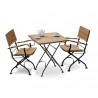 Café 2 Seater Square 80cm Table and Armchairs Set - Black