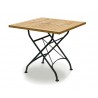 Bistro Teak & Metal Square Outdoor Folding Dining Table