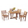 Sissinghurst 4 Seater Round 1.3m Dining Set with Sussex Chairs