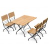 Café 4 Seater Rectangular 1.2m Table and Side Chairs Set - Black