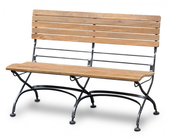 Café 4 Seater Rectangular 1.2m Table and Bench Set - Black