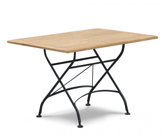 Café 4 Seater Rectangular 1.2m Table and Bench Set - Black