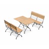 Café 4 Seater Rectangular 1.2m Table and Bench Set - Black