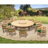 Orion 10 Seater Round 2.2m Garden Table with Banana Chairs