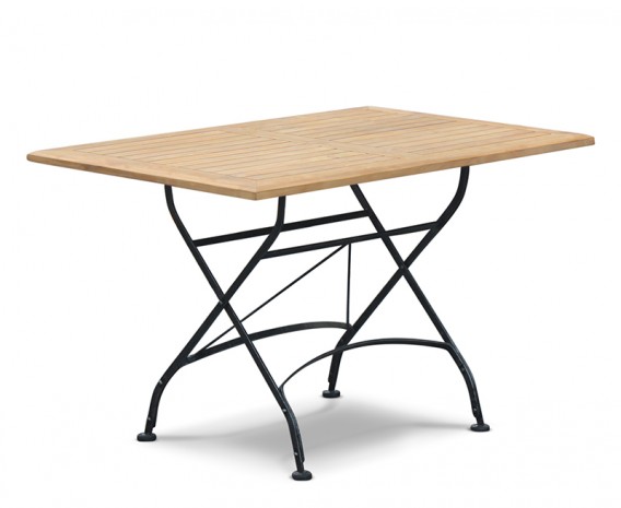 Café Rectangular Folding Bistro Table Black - 1.2m