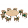 Orion 8 Seater Round 2.2m Garden Table with Deluxe Banana Chairs