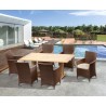 Rectory 6 Seater Teak 1.8m Rectangular Table and Verona Armchairs Set