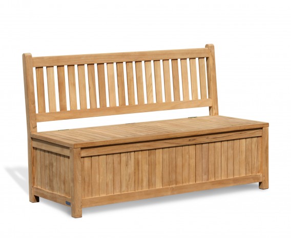 York Wooden Outdoor Storage Bench - 1.5m