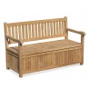 York Wooden Garden Storage Bench with Arms - 1.5m