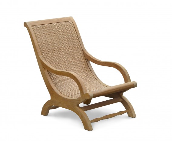 Verona Garden Lounge Chair, Teak and Rattan