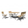 Café 4 Seater Round 1.3m Table, Bench and Chairs Set - Black