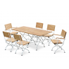 Café 6 Seater Rectangular 1.8m Table and Chairs Set - Satin White
